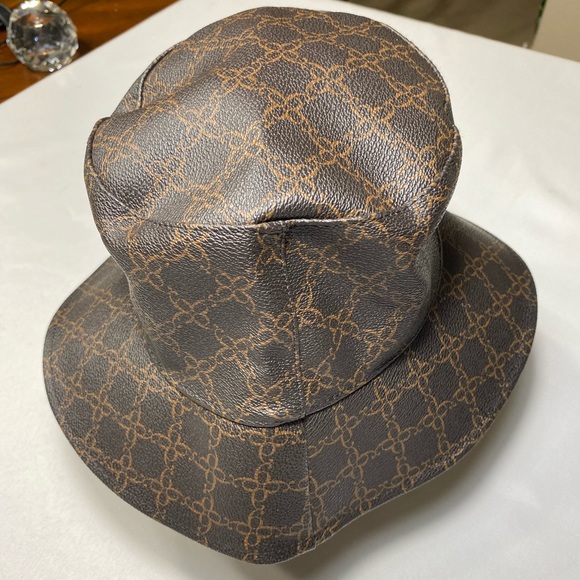 Women's Nine West Vegan Leather Lattice Pattern Bucket Hat - Picture 11 of 11